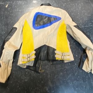Real Leather Colorful Jacket Size M